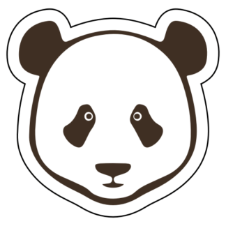 Simple Panda Face Sticker (Brown)